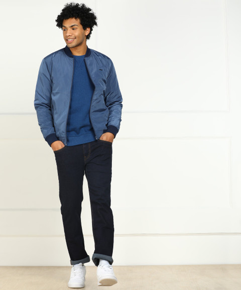 Peter England Jacket Navy Blue Buy Peter England Navy Blue Solid