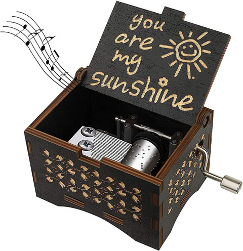 PATPAT You are My Sunshine Wood Music Boxes,Laser Engraved Vintage