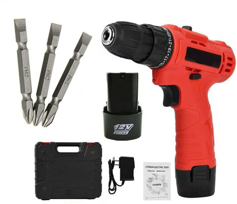 XDLB Cordless Rechargeable Screwdriver with PH PLUS MINUS AND battery  With case XDLB_XS40 Reversible Electric Screwdriver Drill Collated Screw Gun