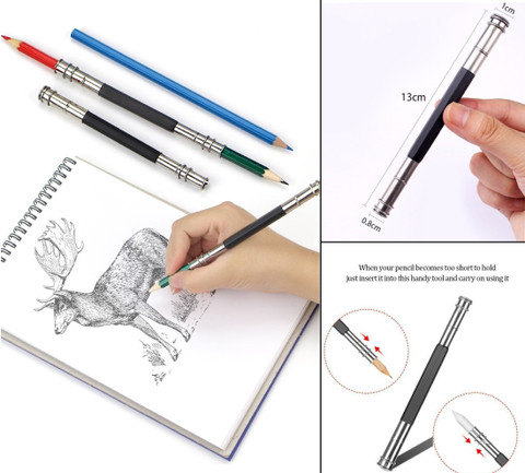 Definite Art Adjustable Dual Head Pencil Extender Sketch Pencil