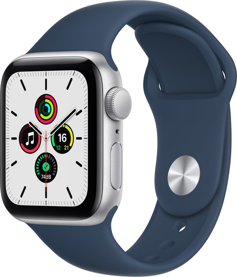Apple Watch SE(GPS, 40mm) Silver Aluminium Case with Abyss Blue Sport  Band Regular