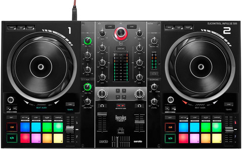 Hercules DJControl Inpulse 500: 2-deck USB DJ controller for