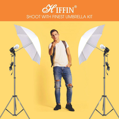 Hiffin E27 Double Studio Holder KIT Umbrella White 80 cm Studio