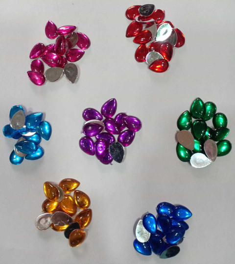 The Unique 10*14 MM Colorful Flat Kundan Stones Round and Drop