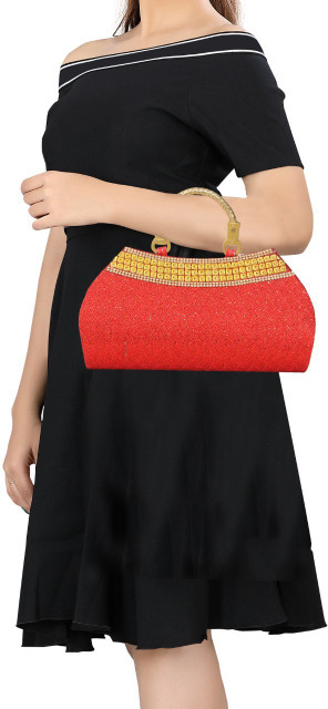 Buy Lady Queen Women Red Hand-held Bag Red Online Best Price in