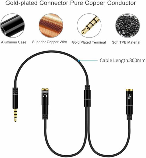 SANNO WORLD Black Jack Male to Female Mic Audio Y