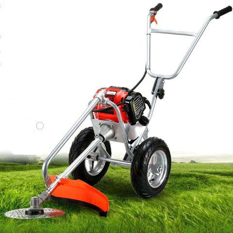 Sauran Heavy Duty Trolley 52 CC Stroke with Safety Gear Push Type Grass  Cutter Fuel Grass Trimmer