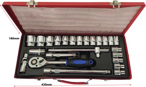 Inditools 24Pcs 1/2inch Ratchet Socket Wrench Spannar Tool Goti Set car ...