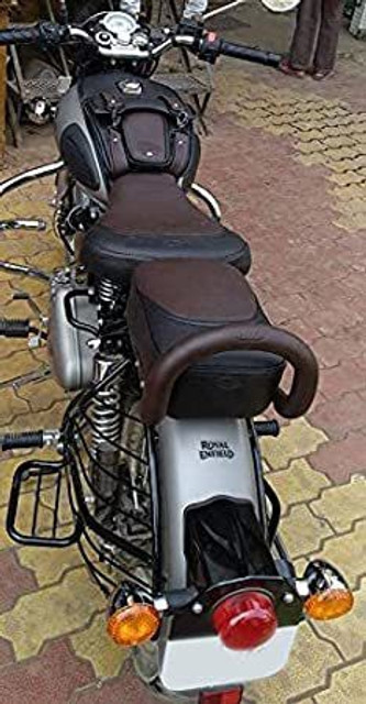 AHLMOTOR Tank Cover and Seat Cover Coffee Brown for Royal Enfield