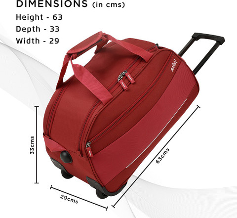 SAFARI Alpha Small Rolling Duffle Bag, Blue Duffel With Wheels (Strolley)