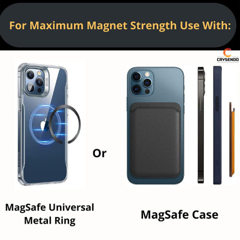 Crysendo MagSafe Leather Wallet Card Holder Mobile Holder