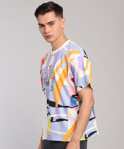 ADIDAS ORIGINALS Graphic Print Men Round Neck Multicolor T