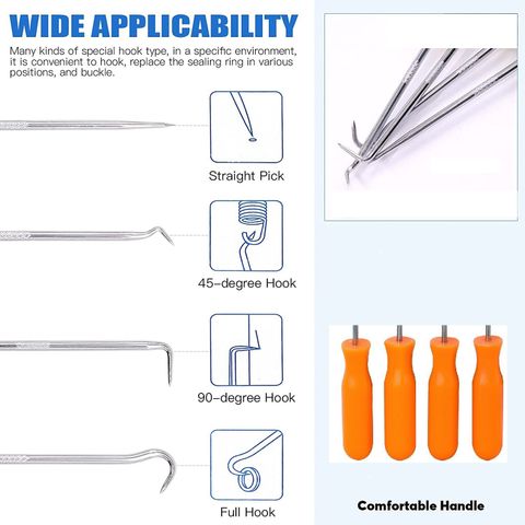 GSK Cut 4-Piece Precision Pick and Hook Set, Car Auto Oil Seal/O-Ring ...
