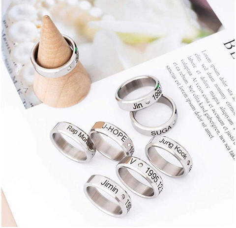 Mens Rings Bts V Silver Rings Buy BTS Group Members Taehyung One