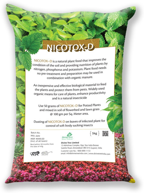tobacco dust for sale Divine Tree Nicotox-D Tobacco Dust Powder Natural Insecticides for Potted  Plants,Flower Bed and Lawn Grass for Agriculture|Gardening Use Only Manure  Price in India