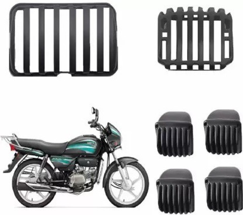 Mankrit Black Plastic Splendor Indicator Light Cover Bike Headlight Grill