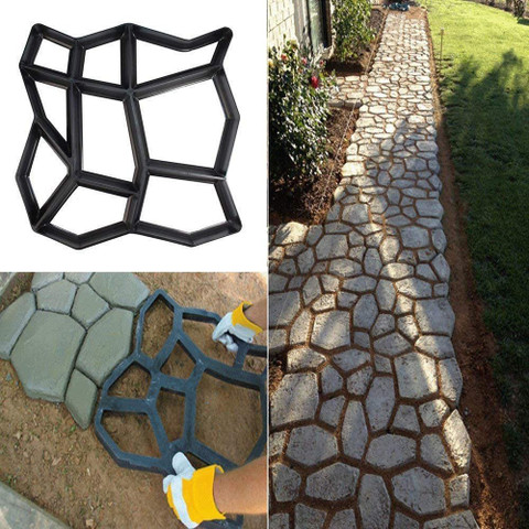 2 Plastic Molds For Concrete Stepping Stones - Garden Path, Patio DIY Cement Molds