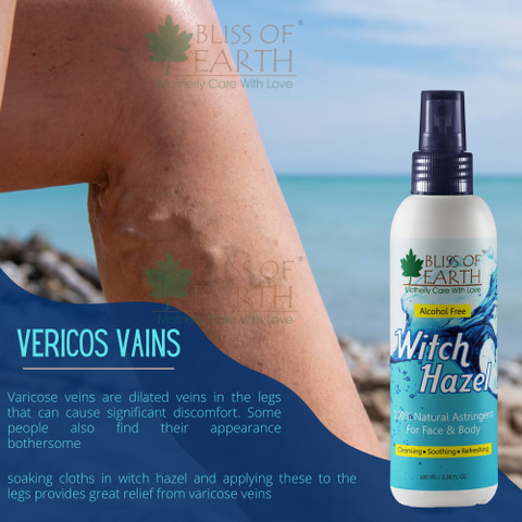 Bliss of Earth Alcohol Free Witch Hazel Astringent 100% Natural