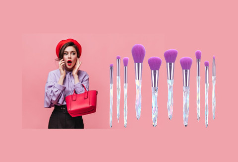 Tomex crystal makeup brushes | Makers Blue Crystal Makeup Brush