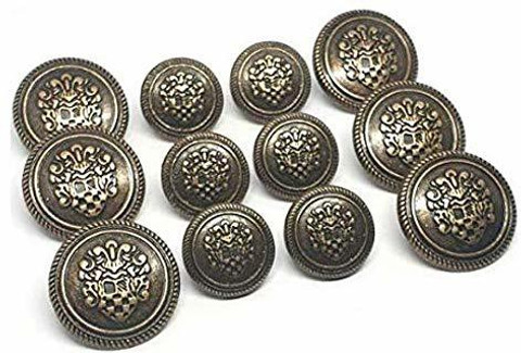 ZENITH Antique Metal Bronze Round Button for Blazer Suit, Sherwani and  Indian Dresses Sports Coat Uniform Jacket Beautiful and Classy Design  (Bronze