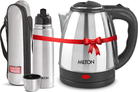 MILTON Combo Set Insta Electric Stainless Steel Kettle, Litres