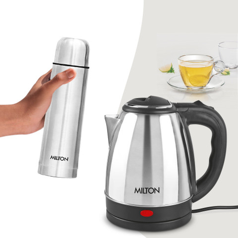 MILTON Combo Set Insta Electric Stainless Steel Kettle, Litres
