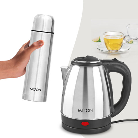 MILTON Combo Set Insta Electric Stainless Steel Kettle, Litres