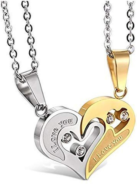 Heart Shape Locket With Chain B R Jewels Valentine Special Golden