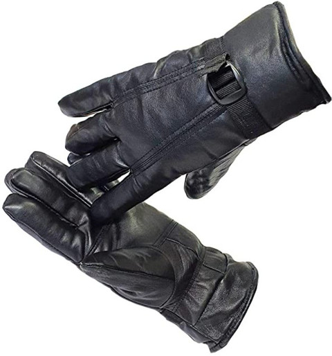 srijan Leather winter warm Snow Proof Gloves men women for Bike
