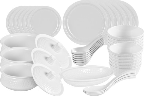 cello Pack of 40 Melamin Magneta White 40 Pcs Dinner Set Price in