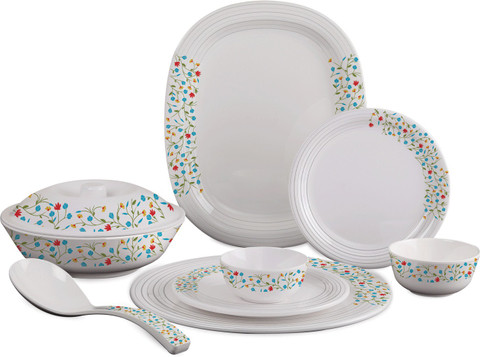 cello Pack of 31 Melamin Artista Floral Garden 31 Pcs Dinner Set