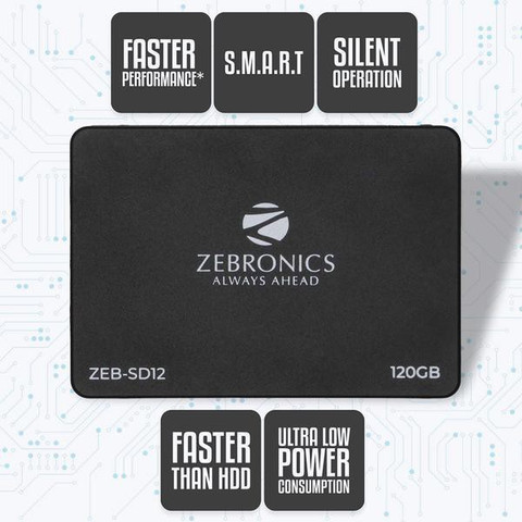 ZEBRONICS SMART 120 GB Laptop, Desktop Black SATA Internal Solid ZEBRONICS SMART 120 GB Laptop, Desktop Black SATA Internal Solid