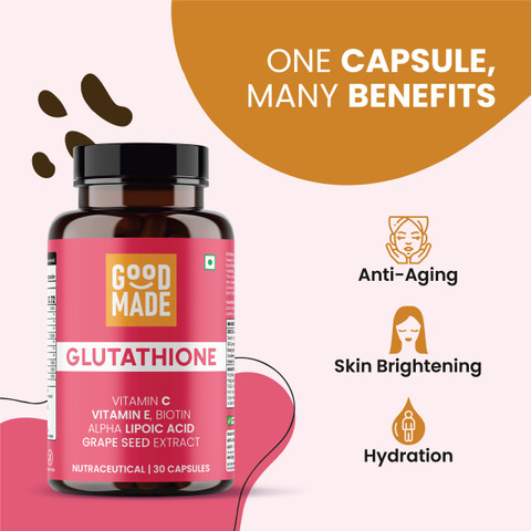 GOODMADE Glutathione 400mg With Vitamin C & Biotin For Skin, Hair, & Nails  Price in India - Buy GOODMADE Glutathione 400mg With Vitamin C & Biotin For  Skin, Hair, & Nails online