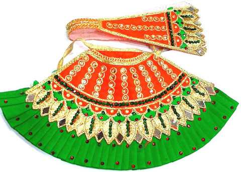 TANISHKA CREATIONS Durga Mata, Kali Mata, Mata Rani, Inches Poshak,  Multicolour Dress