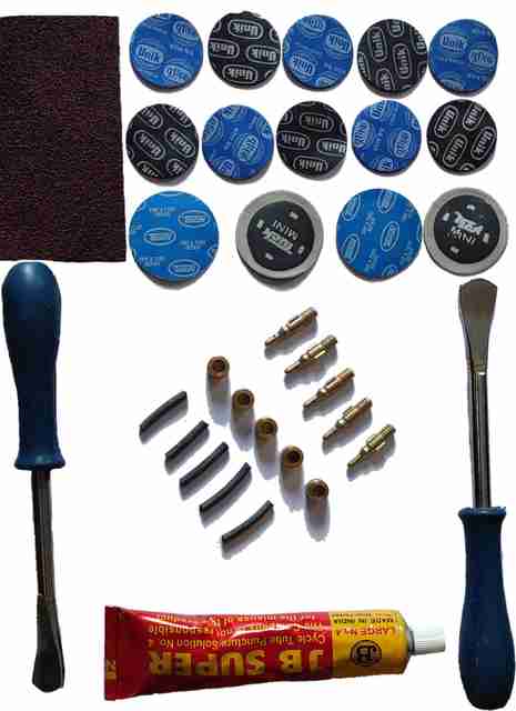 Whoo Bicycle Cycle bike puncture repairing full tool kit for tube tyres- 33  Pcs Tubed Tyre Puncture Repair Kit