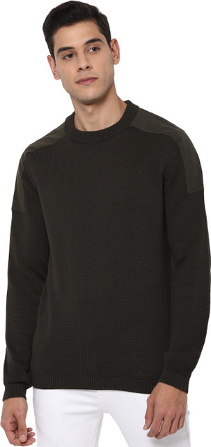 HOT Crew Neck Allen Solly Woolen Sweater Allen Solly Solid