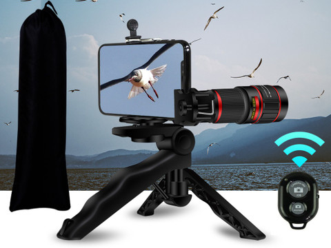 BUFONA BUF 360 Degree Rotation Camera Stand with Remote and Bag  Recording/Live Streaming Flexible Phone Holder,Ball Head, Sturdy  Professional Stand