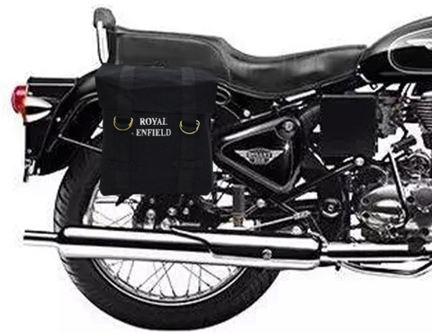 AHLMOTOR Touring Side Canvas Bag 20ltr for Royal Enfield Classic
