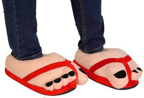 Komto Unisex Plush Shoes Hulk Feet Indoor Winter Wear Warm Fur Slippers  Unique Style Girls Slipper Soft Shoes For Men And Women Peach (UK Size 6)  Slip