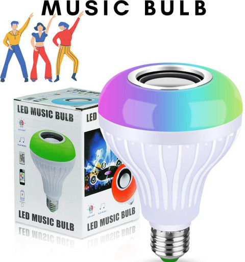 ATSolutions Dj Bulb Multi Use Bluetooth Speaker,Led Bulb Music  Light|Multipl B22 LED White RGB Light Ball Bulb Colorful Lamp with Remote  Control