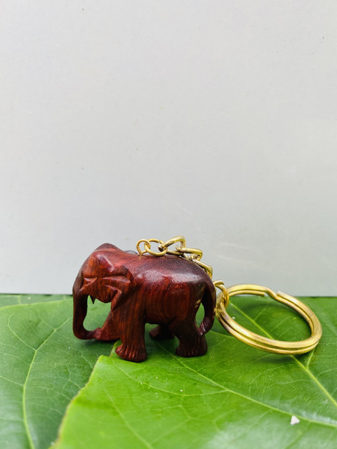 ANAWARIYAS Red sandalwood Elephant Keychain Key Chain Price in