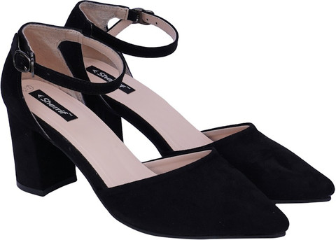 Block Heel Black Close Shoes With Heels SHERRIF SHOES Black Blocks