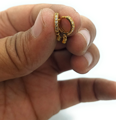 paribhasha Cubic Zirconia Gold-plated Plated Brass Nose Ring Price - Main Image