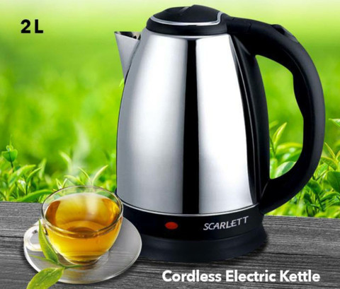 RKC Stainless Steel Scarlett Electric Elegant Design for Hot Water, Tea,  Rice and Cooking Foods Kettle,Scarlett Stainless Steel Electric Heat Kettle 