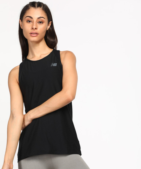 New Balance Beach Wear Sleeveless Solid Women Black Top Buy New