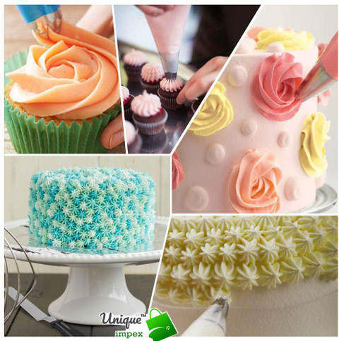 Unique Impex 50 Pcs Disposable Frosting Piping Bags for Cake