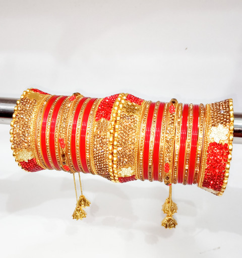 Vivah Bridal Chura Plastic Zircon Gold-plated Bangle Set Price in
