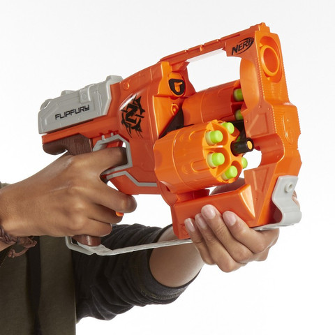 Nerf Zombie Strike FlipFury Blaster 2 Flipping 6-Dart Drums ,12