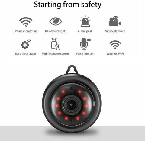 Bzrqx Mini Security WiFi CCTV Camera Mobile Connect Smart Camera