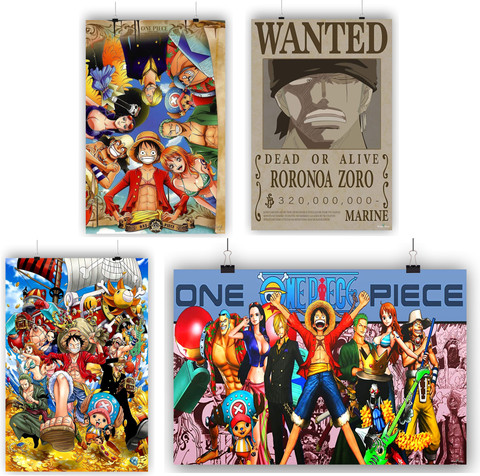 One piece combo poster 1660 Paper Print - Animation & Cartoons